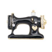 Zinc Alloy Brooches plated fashion jewelry & for woman & with rhinestone black nickel lead & cadmium free Sold By PC