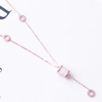 Titanium Steel Necklace with White Shell plated with roman number & oval chain & for woman Sold Per Approx 15 Inch Strand