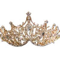 Bridal Tiaras Zinc Alloy Crown plated fashion jewelry & for woman & with rhinestone nickel lead & cadmium free Sold By PC
