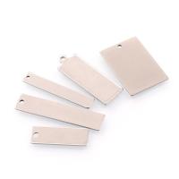 Stainless Steel Tag Charm Rectangle DIY original color Sold By PC