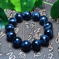 Natural Tiger Eye Bracelets Round  blue Sold Per Approx 6.9 Inch Strand