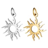 Stainless Steel Pendants, Sun, plated, for woman, more colors for choice, 16x22mm, 5PCs/Lot, Sold By Lot