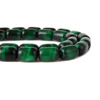 Tiger Eye perle, Drum, uglađen, možete DIY & različite veličine za izbor, zelen, Prodano Per Približno 15.3 inčni Strand