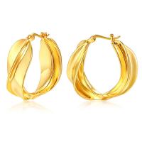 Messing Huggie Hoop Earring, voor vrouw, goud, 22x26mm, 2paren/Lot, Verkocht door Lot