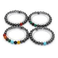 Hematite Bracelet Round elastic & Unisex 8mm Sold By PC