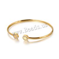 Stainless Steel Bangle plated for woman & with rhinestone Sold By PC