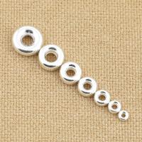 925 Sterling Silver Pärlor, Donut, plated, DIY & olika storlek för val & ihålig, Hål:Ca 1-3mm, Säljs av PC