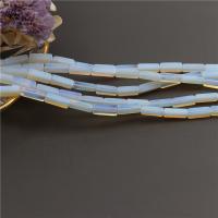 Opal Perlen, Rechteck, poliert, DIY, weiß, 4x13mm, Länge ca. 15.35 ZollInch, 5SträngeStrang/Menge, verkauft von Menge