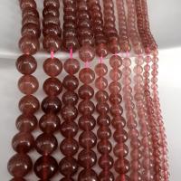 Strawberry Quartz perla, Cerchio, lucido, DIY & formato differente per scelta, Venduto per Appross. 15.7 pollice filo
