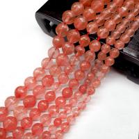 Cherry Quartz Beads Round polished DIY & faceted Sold Per Approx 15.7 Inch Strand
