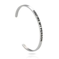Stainless Steel Bangle 304 Stainless Steel Unisex & with letter pattern & enamel original color Inner Approx 62mm Sold By PC