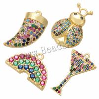 Rhinestone Brass Pendants gold color plated & for woman & with rhinestone Sold By Lot