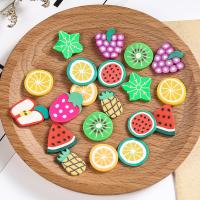Polymer Clay Findings Fruit handmade random style & use for DIY cell/Key chain/Headdress/brooch & no hole mixed colors Sold By Bag