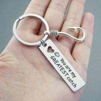 Stainless Steel Key Clasp 304 Stainless Steel Unisex & with letter pattern original color 36.5mm 30mm Sold By PC