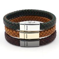 Cowhide Bracelet Faux Leather with Zinc Alloy fashion jewelry 1cmx21cm Sold By PC
