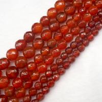 Přírodní Red Achát korálky, Kolo, lesklý, DIY & různé velikosti pro výběr, červený, Prodáno za Cca 14.6 inch Strand