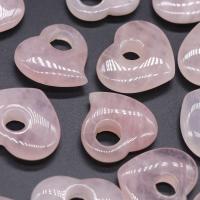 Rose Quartz Pendant Heart polished DIY pink Sold By PC