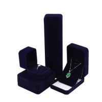 Pluszowe Pudełko na zestaw biżuterii, Aksamitne pudełko, Przenośne & Zrównoważonego & różne style do wyboru, niebieski, bez zawartości niklu, ołowiu i kadmu, sprzedane przez wiele