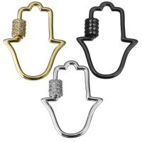 Brass Clasp Hand plated DIY & micro pave cubic zirconia & hollow Sold By Lot