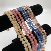 Prirodni kvarc nakit Beads, Cherry Quartz, Krug, uglađen, možete DIY & različite veličine za izbor, više boja za izbor, Prodano Per Približno 15.3 inčni Strand