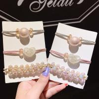 Ponytail Holder Cloth hair jewelry elastic fashion jewelry & for woman pink 5.6cm Sold By Set