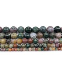 Indijski Agate Perla, Krug, uglađen, možete DIY & različite veličine za izbor, miješana boja, Prodano By Strand