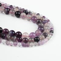 Fluorit Beads, lilla fluorit, Runde, lilla, 63/Strand, Solgt af Strand