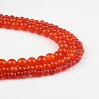 Jade Perlen, gefärbte Jade, rund, rot, 63/Strang, verkauft von Strang