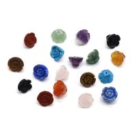 Gemstone smykker perler, Ædelsten, Flower, tilfældigt sendt & du kan DIY, blandede farver, 10mm, Solgt af PC