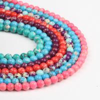 Gemstone smykker perler, Impression Jasper, Runde, flere farver til valg, 98PC/Strand, Solgt af Strand