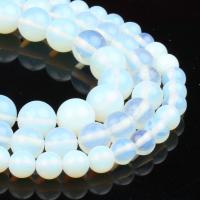 Perles en marbre naturel, marbre teint, Rond, poli, transparent, 98PC/brin, Vendu par brin