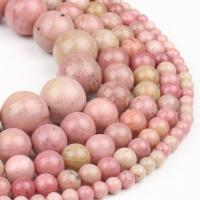 Natural Rhodonite Beads Rhodochrosite Round polished purple pink Sold By Strand