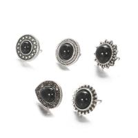 Zinc Alloy Stud Earring antique silver color plated 5 pieces & for woman nickel lead & cadmium free Sold By Set