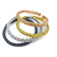 Stainless Steel Bangle plated adjustable & woven pattern Sold By PC