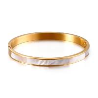 Stainless Steel Bangle with Shell plated for woman nickel lead & cadmium free 62mm 6mm Sold By PC
