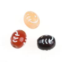 Naturlige tibetanske Agate Dzi Beads, Tibetansk agat, ellipse, flere farver til valg, 16x16x18mm, 5PC/Bag, Solgt af Bag