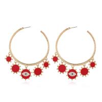 Zinc Alloy Drop Earrings gold color plated for woman & enamel nickel lead & cadmium free Sold By Pair