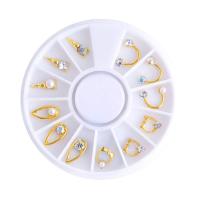 3D Nail Art Decoration Zinc Alloy plated & with rhinestone nickel lead & cadmium free Sold By PC