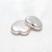Halbgebohrte Süßwasser Zuchtperlen, Perlen, Herz, weiß, 13~14, 1/Tasche, verkauft von Tasche
