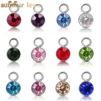Rhinestone Pendant with Stainless Steel 6*6mm Sold By Bag