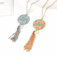 Fashion Turquoise Necklace Zinc Alloy with turquoise plated fashion jewelry & for woman & hollow nickel lead & cadmium free 21cm-50cm Sold By Strand