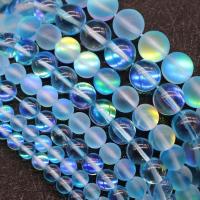 Kulaté Crystal korálky, Moonstone, Kolo, DIY & různé velikosti pro výběr, sea ​​blue, Prodáno za Cca 15 inch Strand