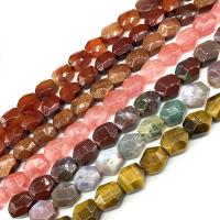 Mixed Gemstone Beads Hexagon polished DIY & faceted Sold By Strand