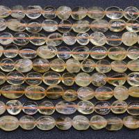 Gemstone smykker perler, Citrin, Runde, poleret, du kan DIY, gul, 380mm, 35PC/Strand, Solgt af Strand