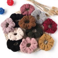 Hair Scrunchies Lambswool Geometrical Pattern handmade for woman Sold By PC