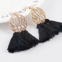 Fashion Fringe Earrings Metal Alloy Round plated for woman Sold By Pair