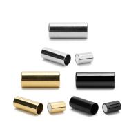 Rustfrit stål magnetlås, Stainless Steel, forgyldt, Bæredygtig & mode smykker, flere farver til valg, 7x17mm, Hole:Ca. 5mm, Solgt af PC