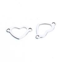 Stainless Steel Connector Heart plated DIY & Unisex Sold By Bag