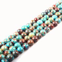 Gemstone smykker perler, Rainbow Veines Stone, Runde, poleret, du kan DIY, flerfarvede, 4mm, Ca. 95pc'er/Strand, Solgt Per Ca. 15.7 inch Strand