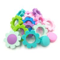 silikone Beads, FDA Silicone, Flower, du kan DIY & for børn, flere farver til valg, 38x13mm, Solgt af PC